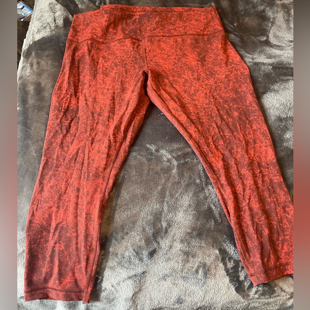 Red Patterned Lululemon pants